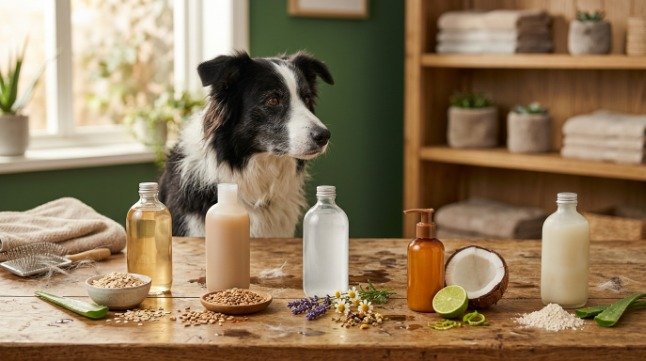 Best oatmeal shampoo for Border Collie options with oatmeal, aloe, conditioning, and fragrance cues.