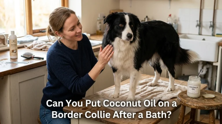 Coconut Oil After Border Collie Bath