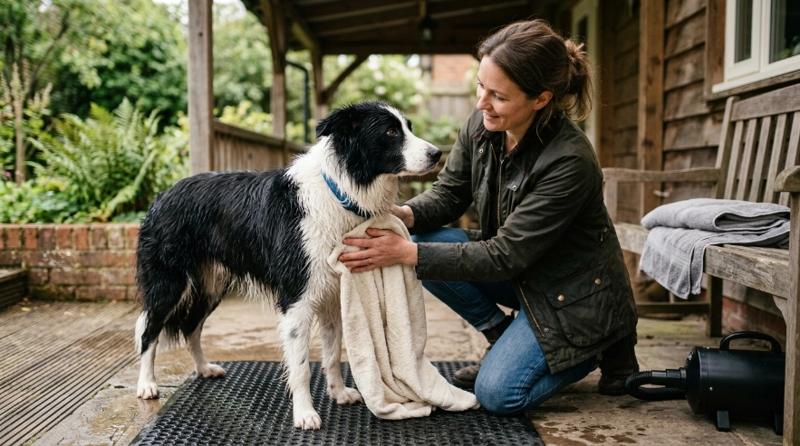 How Should You Dry a Border Collie After an Outdoor Bath