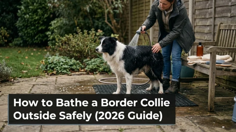 How to Bathe a Border Collie Outside Safely