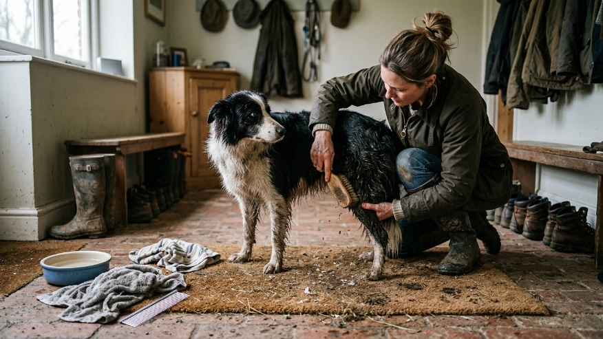 What Is the Fastest Way to Remove Mud From a Border Collie