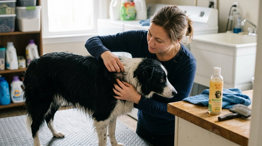 Why Does My Border Collie Have Dry Skin After a Bath