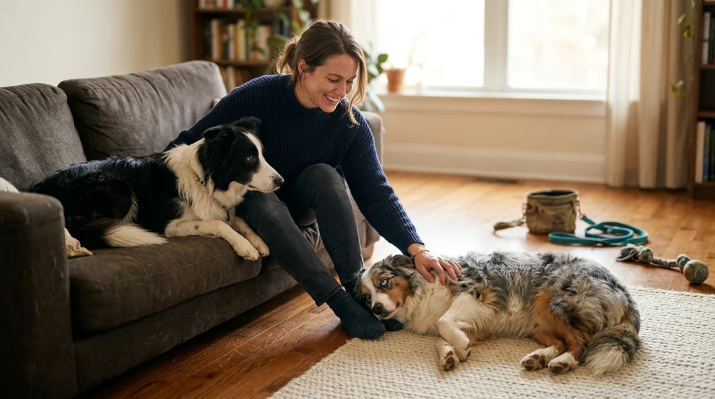 Border Collie vs Australian Shepherd which is more cuddly