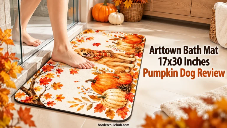 Arttown Bath Mat 17x30 Inches Pumpkin Dog Review