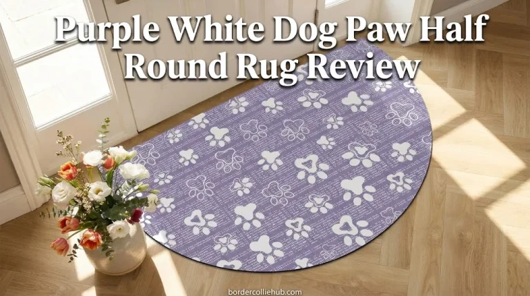 Purple White Dog Paw Half Round Rug Review