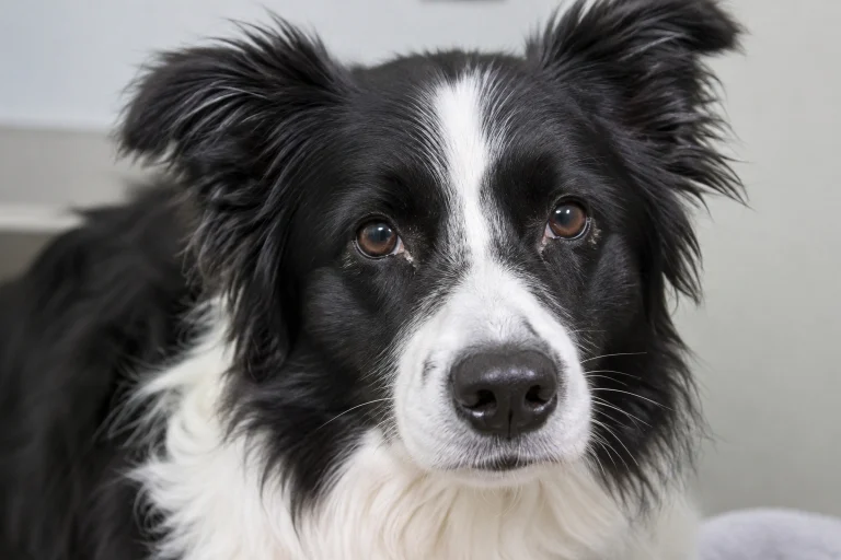 Border Collie with mild clear eye discharge