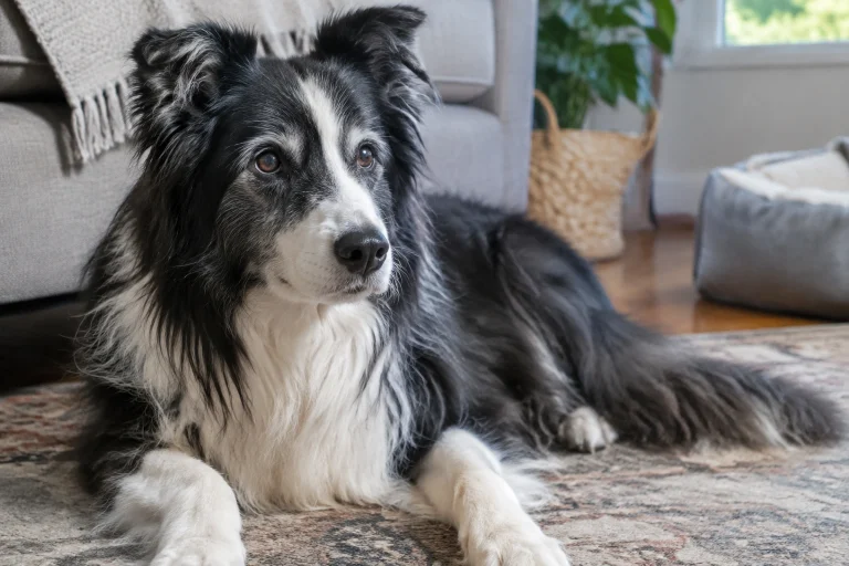 Border Collie showing early senior aging signs