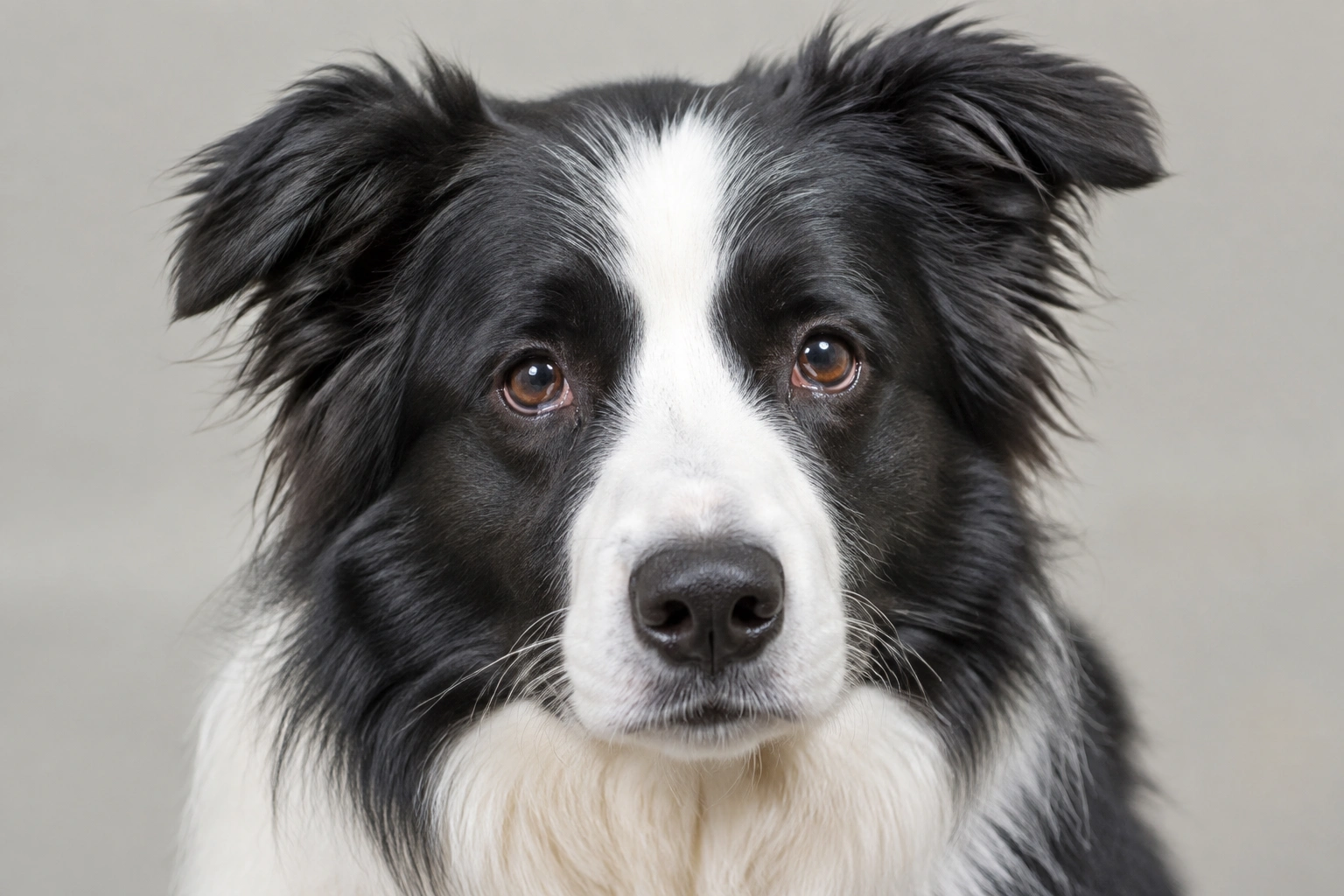 Border Collie with watery eyes showing mild teariness