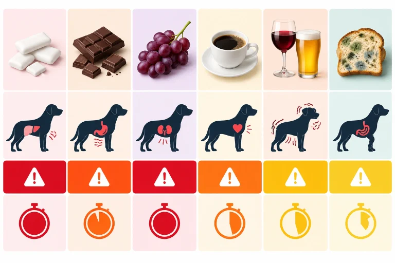 Table showing foods and ingredients that can trigger neurologic signs in dogs