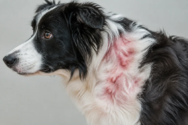 A dog with sudden raised red welts on the skin