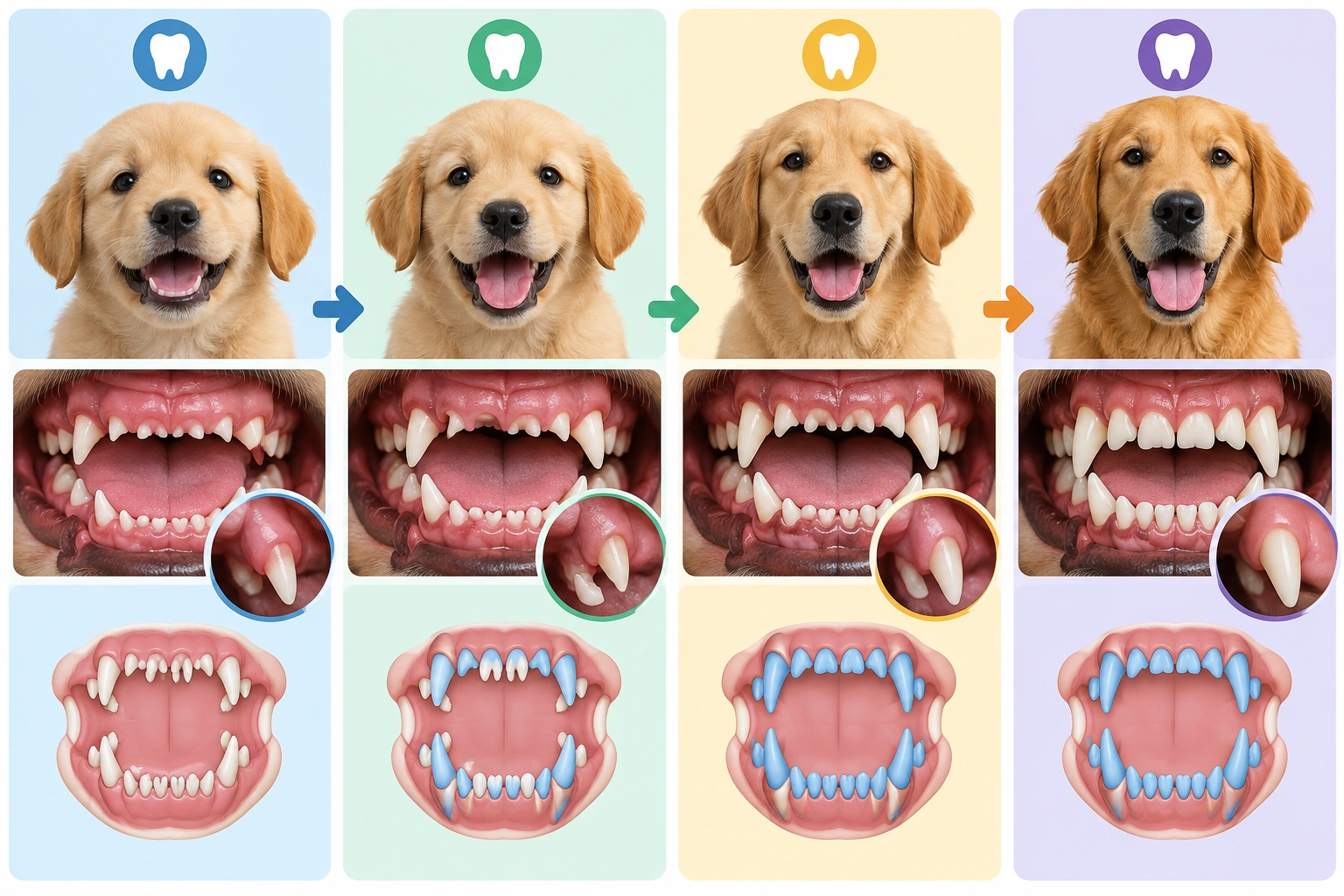 dog teething timeline from puppy teeth to adult teeth