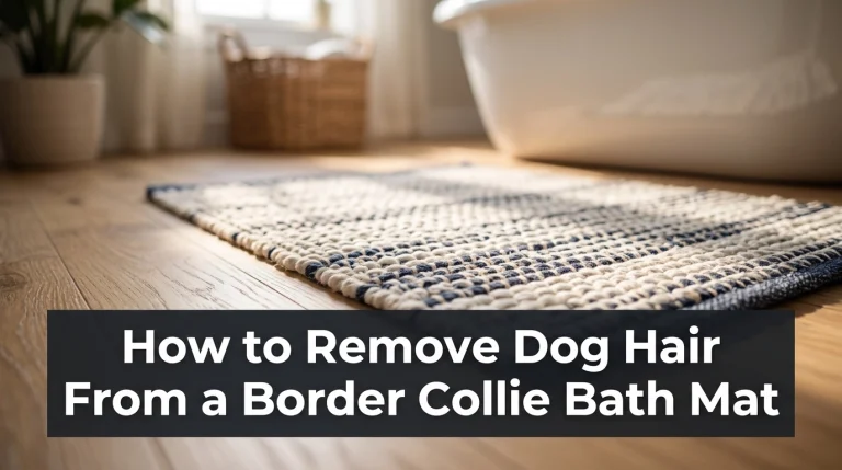 How to Remove Dog Hair From a Border Collie Bath Mat featured image showing a clean bath mat.