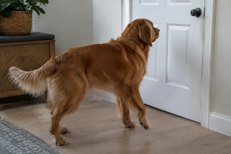 Intact male dog reacting to a female in heat