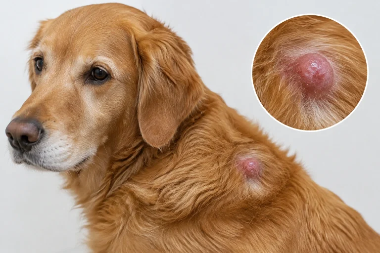 Dog skin lump that could resemble a mast cell tumor
